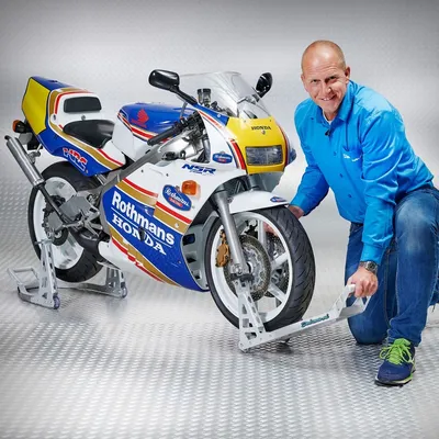 Produktbild von MotoGP Motorrad Montageständer (Vorderrad + Hinterrad) - Aluminium