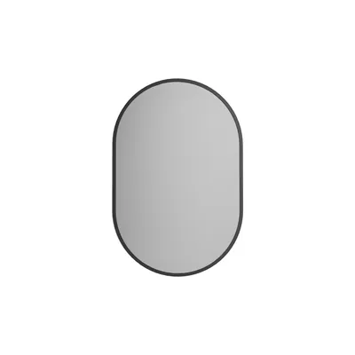 Produktbild von LED Lichtspiegel 8144-2.0 Oval - Aluminiumrahmen - Schwarz matt - Größe wählbar, Spiegel Maße:40x60cm
