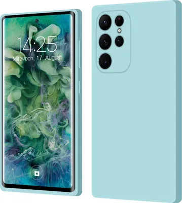 Produktbild von Hülle für Samsung Galaxy S22 Ultra Case Cover Bumper Silikon Softgrip Schutzhülle Farbe: Hellblau