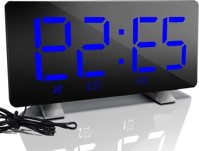 Produktbild von Digitale Wecker – Radiowecker – Weckerfunktion – Großes LED-Display – 17,2 cm breit – Blau