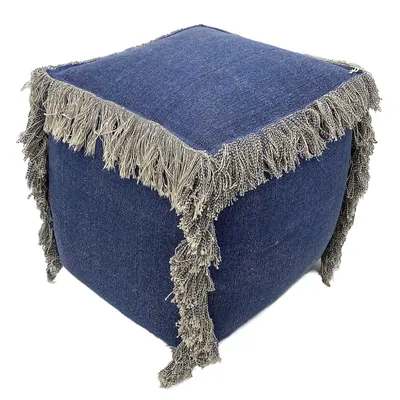 Produktbild von Bodenkissen Sitzhocker Sitzpouf 40x40 cm Sitzwürfel Sitzpuff jeansblau