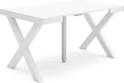 Produktbild von Ausziehbarertisch, 140x90x73cm, Für 6 Gäste, Massivholz Beine, Weiß