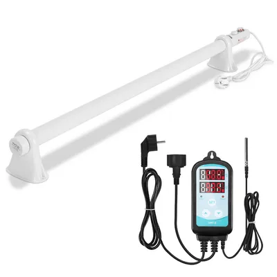 Immagine prodotto di TolleTour Riscaldatore per serre 135W con regolatore di temperatura digitale 3000W Riscaldatore elettrico a stelo bianco per serre Installazione flessibile