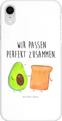 Produktbild von Mr. & Mrs. Panda Iphone XR Handyhülle Avocado Toast - Weiß - Geschenk, Hochzeit, Hochzeitsgeschenk, Freundin, Premium Kunststoff, Toastbrot, Handy Case