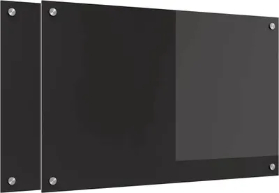 Produktbild von vidaXL Küchenrückwand 2 pcs Schwarz 80 x 50 cm Gehärtetes Glas