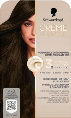 Immagine prodotto di Schwarzkopf - Colore per capelli - Creme Supreme 4-0 - Castano scuro naturale - 245 g - 1 pezzo