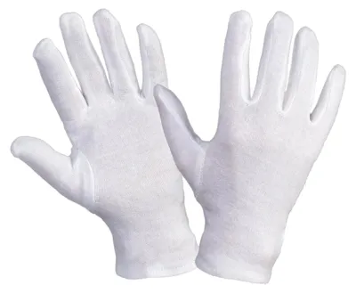 Produktbild von 12 Paar Baumwollhandschuhe, Trikothandschuhe, Stoffhandschuhe weiß, mit Schichteln, Größen 7-12 (11 / XXL (Herren groß))
