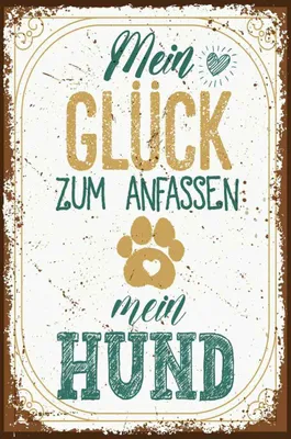 Produktbild von vianmo Holzschild 30x20 cm Mein Glück zum Anfassen mein Hund