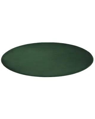 Produktbild von BELIANI Teppich Dunkelgrün Viskose Baumwolle ø 140 cm Kurzflor Glatt Handgewebt Rund Wohnzimmer Schlafzimmer