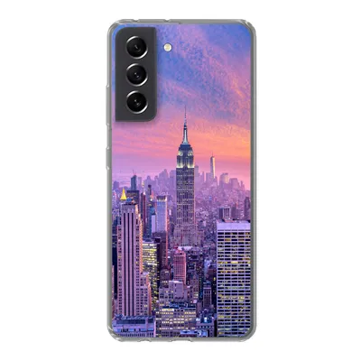 Produktbild von MuchoWow® Handyhülle Schutzhülle Hülle für Samsung Galaxy S21 FE New York - Farben - Skyline Silikon Softcase Handy Hülle - Mobiltelefonhülle