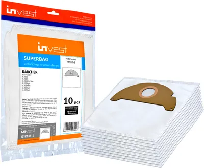 Immagine prodotto di 10 sacchetti per aspirapolvere per KÄRCHER 6.904–322, A 2054, WD 2.200, WD 2.250