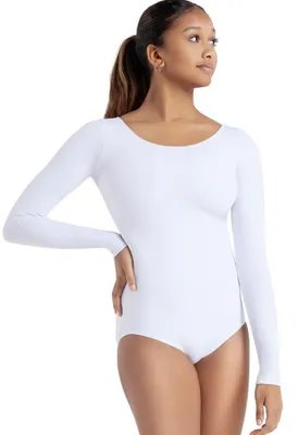 Obrázek produktu pro Dámský dlouhý trikot Capezio na gymnastiku, bílý/s motivem "opulentní zahrada", velikost L