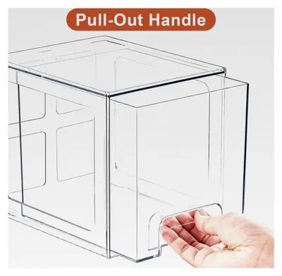 Produktbild von Kosmetik-Organizer mit Schubladen, 2 Stück Aufbewahrungsbox für Schreibtisch, stapelbarer transparenter Acryl-Make-up-Organizer für Badezimmer und Schlafzimmer