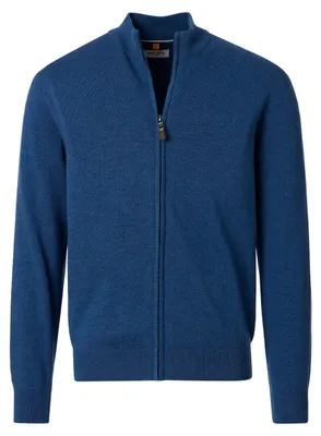 Produktbild von REDMOND Casual Herren Strickjacke Stehkragen Regular Blau S