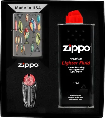 Produktbild von ZIPPO Feuerzeug-Set FISCHING HOOKS DESIGN Geschenk No1