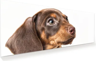 Produktbild von Glasbild 100x40cm in XXL für Wohnzimmer, Schlafzimmer Motiv Niedlicher Hund