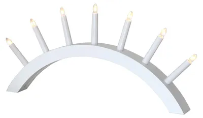 Image de Guirlande lumineuse « Aura » - 7 ampoules à incandescence blanc chaud - L : 58 cm, H : 29 cm - Bois - Interrupteur - Blanc