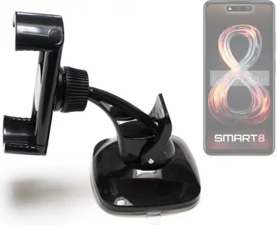 Produktbild von K-S-Trade kompakte Handy-Halterung Windschutzscheibe kompatibel mit Infinix Smart 8 Armaturenbrett schwarz Autohalterung KFZ Halter Scheiben-Halterung