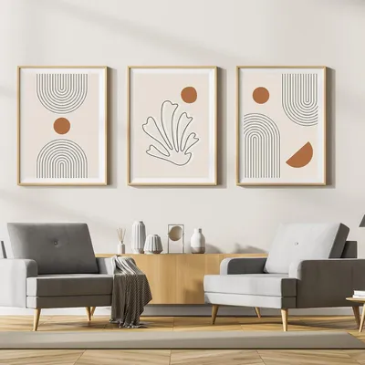 Immagine prodotto di LYBOHO Quadri su tela Poster d'arte astratta moderna Soggiorno Boho Set di 3 50x70cm