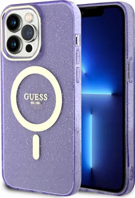 Produktbild von Guess Glitter Gold MagSafe - iPhone 14 Pro Max Hülle (Lila)
