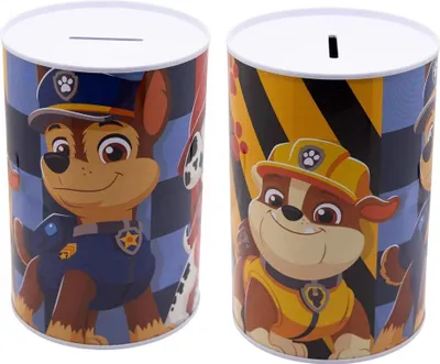 Produktbild von Paw Patrol Chase Marshall Rubble Kinder XL Spardose aus Weißblech 1000 ml