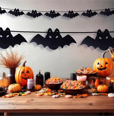 Produktbild von Halloween Fledermaus Girlande als kinderfreundliche Dekoration 3m