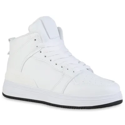 Produktbild von VAN HILL Damen Sneaker High Schnürer Bequeme Profil-Sohle Schuhe 840181, Farbe: Weiß, Größe: 40