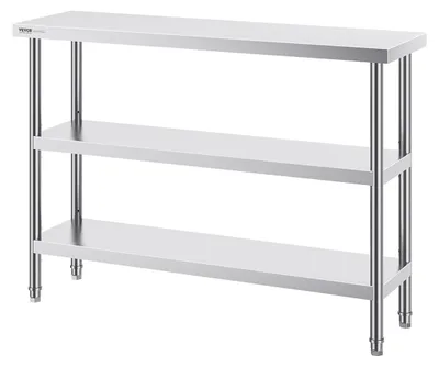 Productafbeelding van Roestvrijstalen werkblad voor voedselbereiding, geschikt voor professionele keukens, afmetingen 35,5 cm x 122 cm