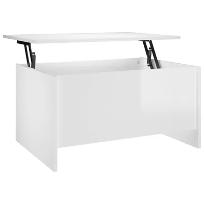 Image de Table basse blanc brillant 80x55,5x41,5 cm bois composite