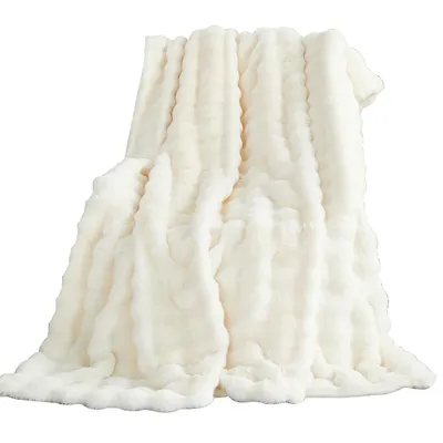 Produktbild von MODFU Kuscheldecke Wohndecke Warme Flausige Bettüberwurf Decke und Sofadecke - Ideale Geschenke für Mama, Frauen und Freundin 130x160cm Weiß