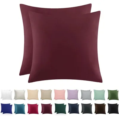 Immagine prodotto di Coperte per cuscini 80x80 cm, colore bordeaux, set da 2, in microfibra con cerniera