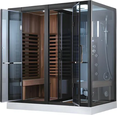 Obrázok produktu pre Wellness sauna so sprchou Kabína parného kúpeľa Multifunkčná sprcha 200x130 cm