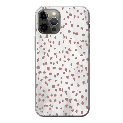 Produktbild von MuchoWow® Handyhülle Schutzhülle Hülle für iPhone 13 Pro Polka dots - Braun - Weiß Silikon Softcase Handy Hülle - Handy-Tasche