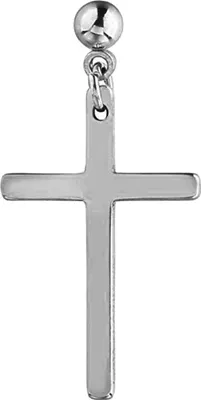 Produktbild von Ohrring Uni Leichte Kreuz-Ohrstecker aus Edelstahl für Party-Silber