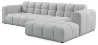 Produktbild von Selsey Boloon - Ecksofa L-Form, 3-Sitzer, rechts, Samt Hellgrau, 300 cm