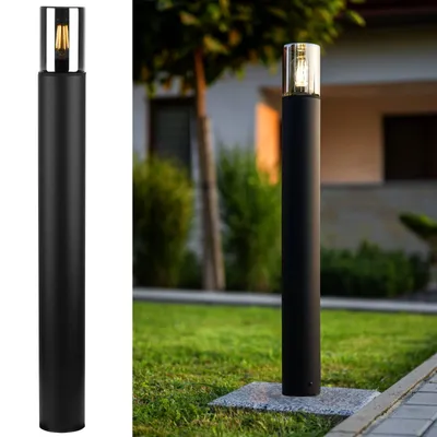 Produktbild von LUMILED Wegeleuchte Außen Pollerleuchte Rauchglas 80cm IP54 Spritzwasserdicht E27 Fassung max 13W Außenstehleuchte Stehlampe Außenleuchte Außenbeleuchtung Gartenleuchte Wegelampe Außenstehleuchte