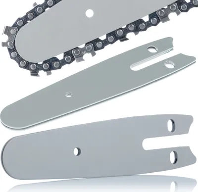 Obrázok produktu pre Rosfix Vodiaca Lišta 4” – Vyrobená z Vysoko Kvalitnej Ocele | Dĺžka 13 cm, Rozstup Reťaze 1/4” | Kompatibilná s Akumulátorovými Reťazovými Pílami 4”