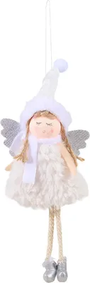 Produktbild von Weihnachtsengel-Puppe, Plüschengel, Weihnachtsbaumschmuck zum Aufhängen für Weihnachtsfeiern, Silvester, Hochzeiten und Valentinstag