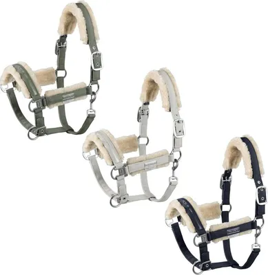 Produktbild von Eskadron Platinum Halfter " DOUBLEPIN FAUXFUR ", Stallhalfter Größe - Pony2 Farbe - pearlgrey