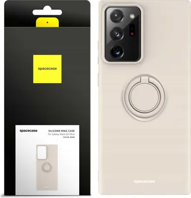 Image de Coque en silicone SPACECASE Coque en silicone avec anneau pour Galaxy Note 20 Ultra Beige