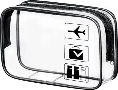 Immagine prodotto di Aucuu Borsa da toilette trasparente con approvazione TSA, borsa per il lavaggio da viaggio in PVC, per le famiglie