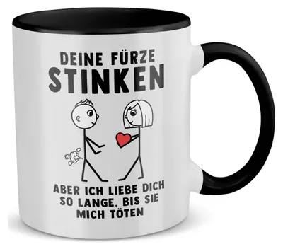 Produktbild von 22Feels Männer Jahrestag Geschenk Hochzeitstag Ehemann Freund Tasse Deine Fürze Stinken Kaffetasse Erster Hochzeitstag Valentinstag für Ihn Geburtstag Weihnachten Haferl (Weiss-Schwarz)