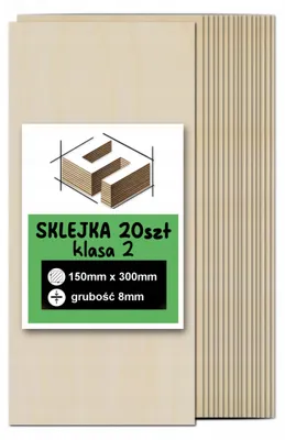 Immagine prodotto di Pannelli rettangolari in compensato di betulla grezzo – incisione laser, fresatura CNC, modellismo, traforo, pirografia, découpage, pittura e fai da te – qualità 2 – 15 × 30 cm (150 × 300 mm) – 8 mm – 20 pezzi