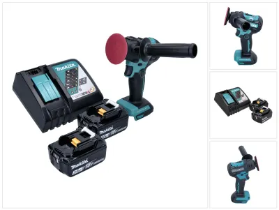 Produktbild von Makita DPV 300 RF Akku Schleifer Polierer 18 V 50 / 80 mm Brushless + 2x Akku 3,0 Ah + Ladegerät