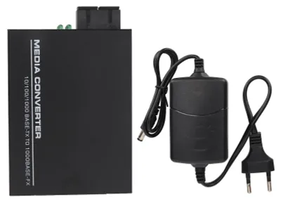 Produktbild von Ethernet Switch Konverter 850 nm 1000 Mbit/s SC 2 Glasfaser Multimode RJ45 Auto Negotiate Transceiver 100-240 V EU-Stecker