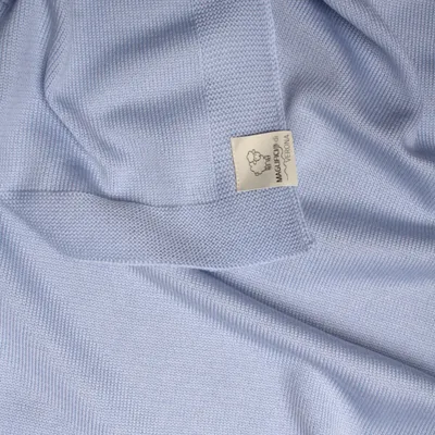 Coperta Culla Neonati in Lana Merino, Misura 70*80cm, Maglificio di Verona. Colore Azzurro.