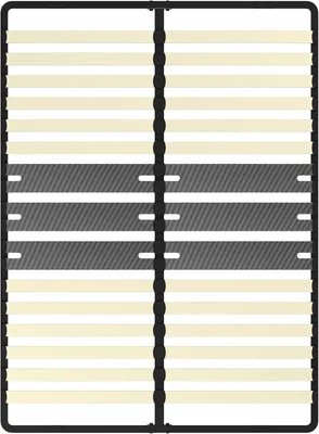Image de DEWINNER - Sommier 140x200 cm | 2x15 Lattes Peuplier Naturel | Système Réglable T Central | Ergonomique | Design Minimaliste Noir