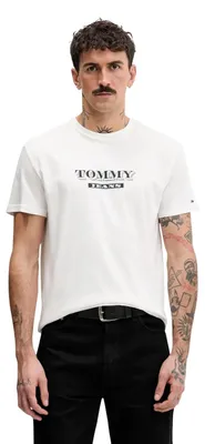 Produktbild von Tommy Hilfiger Jeans TJM REG BILLS FONT Herren T-Shirt Beige : Größe - L Größe: L