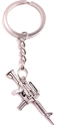 Produktbild von Onwomania Schlüsselanhänger M4 Gewehr Gun Sniper Silber Metall Anhänger Charm