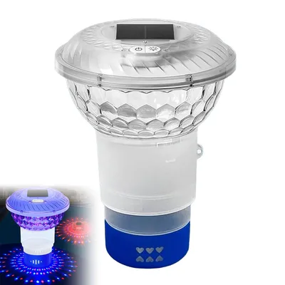 Produktbild von Solarbetriebene Pool-LED-Lampe mit RGB-Farben, Wasserprojektion und Fernbedienung, für Pools, Teiche, Gärten und Badezimmer – energiesparend